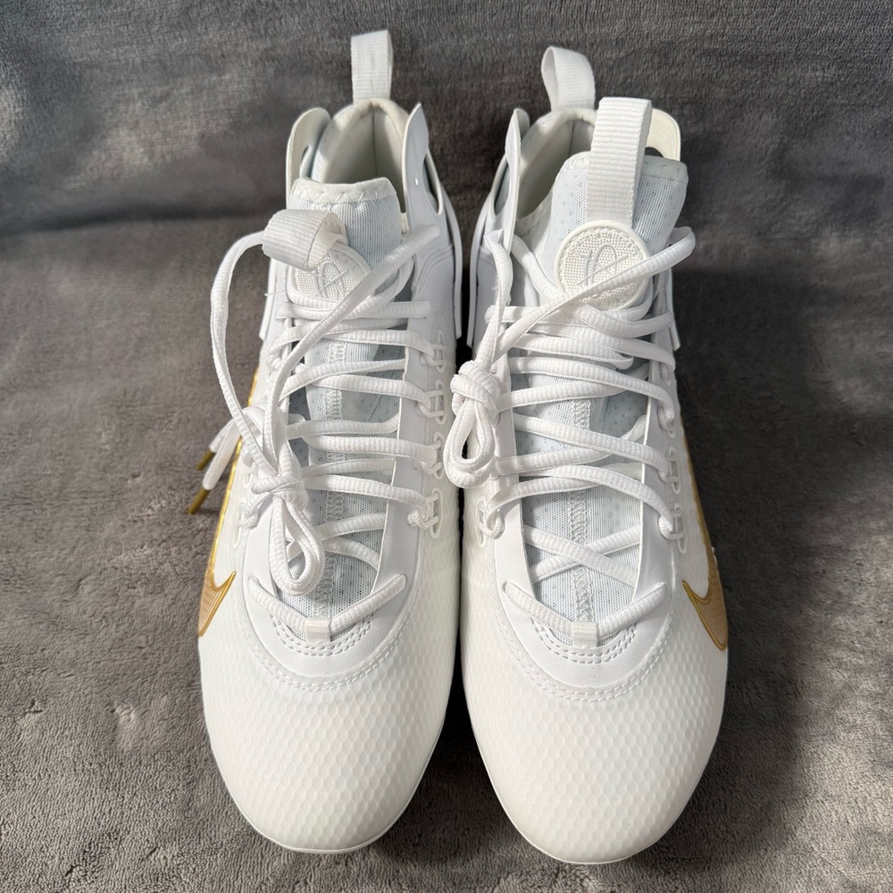 Nike Huarache 9 Elite Mid Mens Lacrosse Cleats White Size 9.5